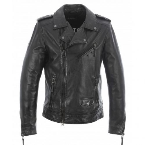 PERFECTO CUIR OAKWOOD NOIR MODELE SOLDIER