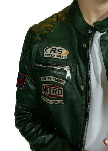 BLOUSON EN CUIR REDSKINS NITRO VERT 