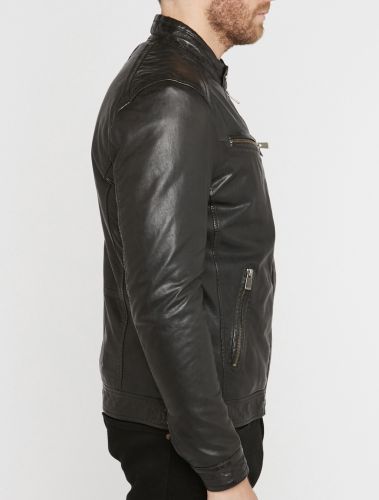 BLOUSON GIORGIO EN AGNEAU MODELE JOE NOIR