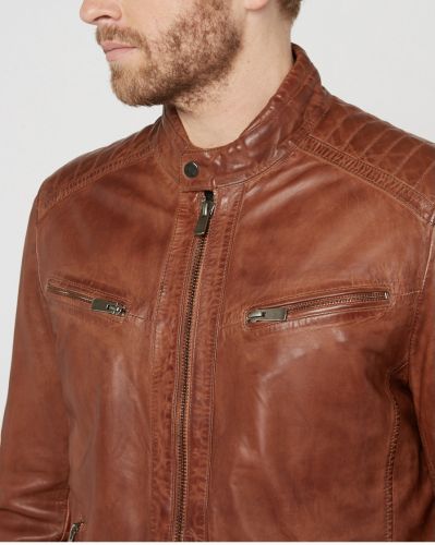 BLOUSON GIORGIO CUIR COGNAC MODELE JOE