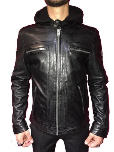 BLOUSON CUIR HOMME MODELE DRINK NOIR 63036