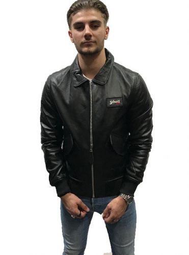 BLOUSON SCHOTT HOMME LCCWU2 CUIR NOIR