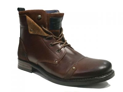 Chaussures cuir homme Redskins Yedes brandy/marine.