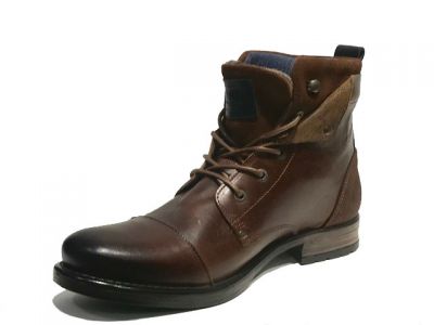 Chaussures cuir homme Redskins Yedes brandy/marine.
