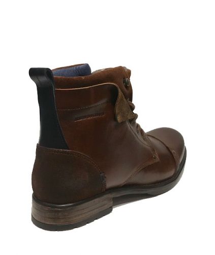 Chaussures cuir homme Redskins Yedes brandy/marine.