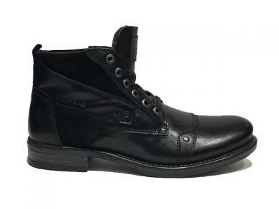 YVORI BOOTS CUIR NOIR REDSKINS