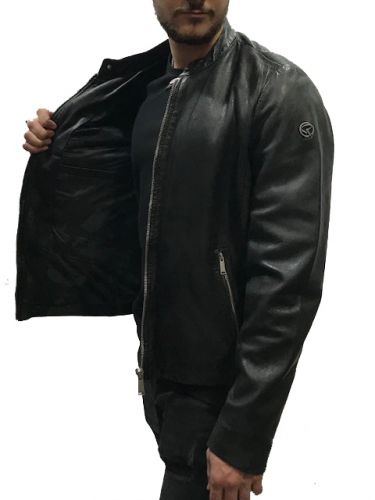 veste en cuir de mouton karting calista noir de la marque redskins 
