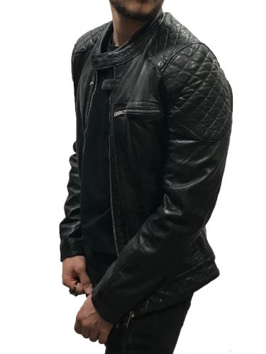 blouson en cuir rock black