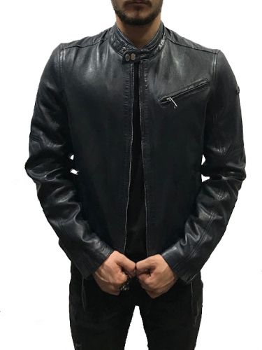 Blouson cuir Redskins homme TRUST VICTORY NAVY BLUE
