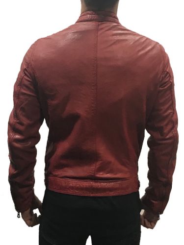 Blouson cuir homme Daytona COLLINS LAMB MOTIF RED