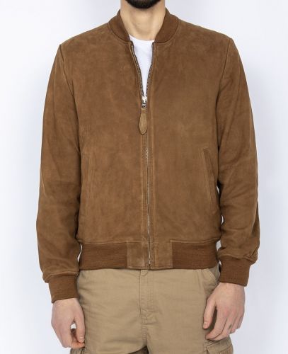 LC300 BLOUSON CUIR SUEDE SCHOTT COGNAC