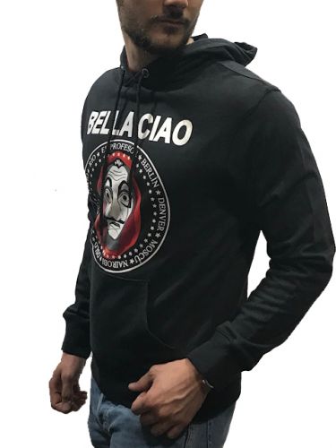 SWEAT SHIRT LOGRADA BELLA CIAO NOIR