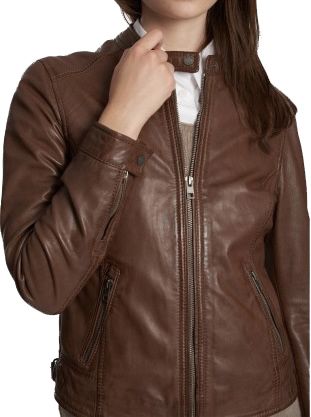 BLOUSON EN CUIR OAKWOOD KATY COGNAC 