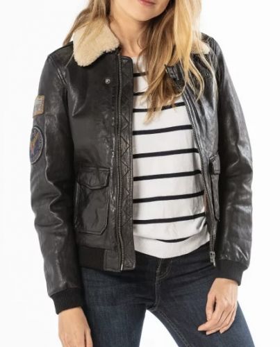 BLOUSON AIR PILOT LAMB PAOLO NOIR 