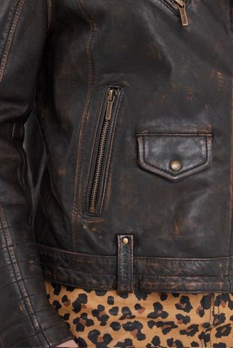 LADY VINTAGE BLOUSON PERFECTO EN CUIR 
