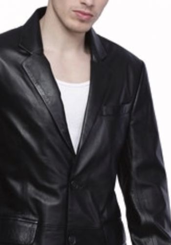 BLAZER EN CUIR AGNEAU ANILINE NOIR