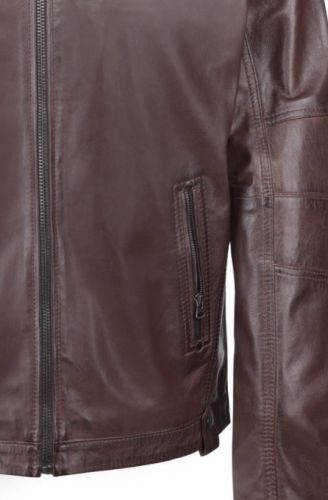 BLOUSON LIAM CUIR OAKWOOD NOIR CAPUCHE AMOVIBLE