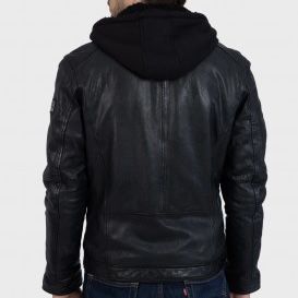 BLOUSON CUIR OAKWOOD DRINK NOIR