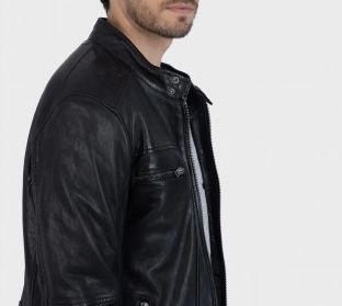 BLOUSON CUIR OAKWOOD DRINK NOIR