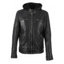 BLOUSON CUIR OAKWOOD DRINK NOIR
