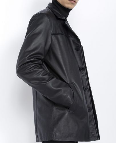 VESTE EN CUIR DROITE EN VACHETTE