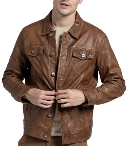 BLOUSON GIORGIO AGNEAU FLAVIO COGNAC