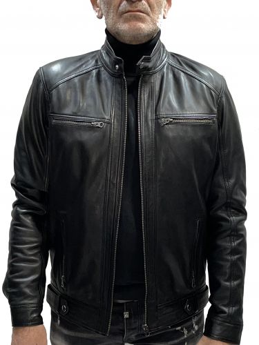 BLOUSON CUIR AGNEAU BLACK SKIN DONY BLACK