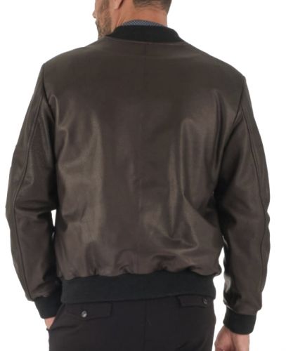 BLOUSON EN CUIR GIORGIO ORLANDO MARRON 
