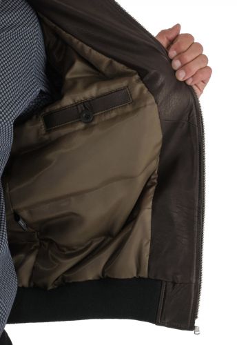 BLOUSON EN CUIR GIORGIO ORLANDO MARRON 