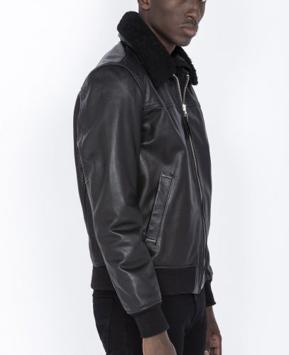 Blouson cuir homme Schott LCOFFICIER noir