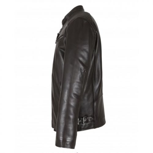 BLOUSON EN CUIR OAKWOOD STEEL MARRON CHOCO