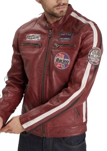REXRS CUIR HOMME DAYTONA 73 ROUGE