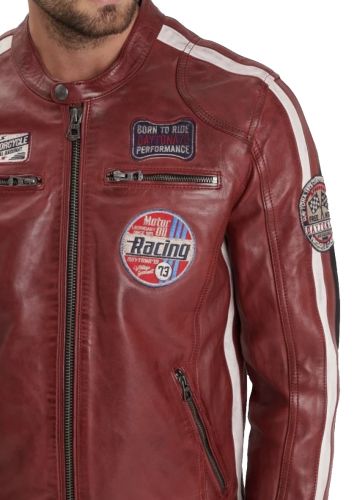 REXRS CUIR HOMME DAYTONA 73 ROUGE