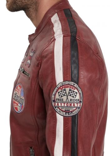 REXRS CUIR HOMME DAYTONA 73 ROUGE
