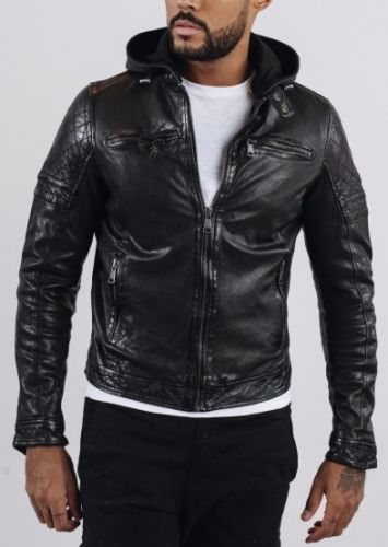 VESTE CUIR REDSKINS CAPUCHE