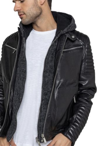 Blouson cuir Redskins Homme Byron Mojito black.