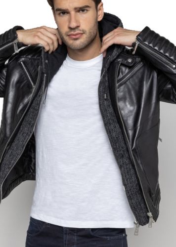 Blouson cuir Redskins Homme Byron Mojito black.