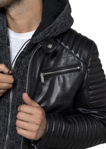 Blouson cuir Redskins Homme Byron Mojito black.