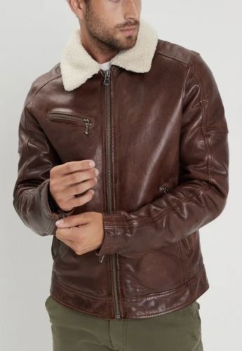 BLOUSON PLATON DE DAYTONA 73 EN CUIR D'AGNEAU COL AMOVIBLE 