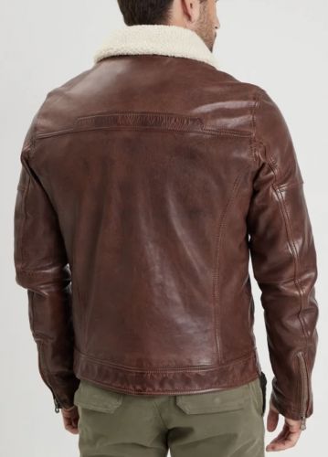 BLOUSON PLATON DE DAYTONA 73 EN CUIR D'AGNEAU COL AMOVIBLE 