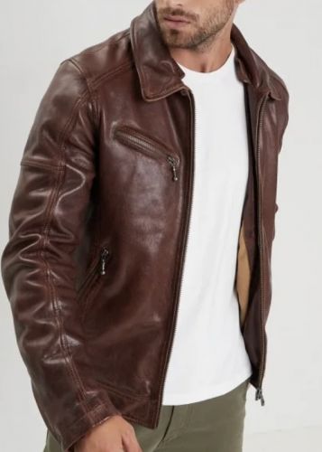 BLOUSON PLATON DE DAYTONA 73 EN CUIR D'AGNEAU COL AMOVIBLE 