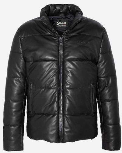 DOUDOUNE EN CUIR SCHOTT NOIR POUR HOMME 