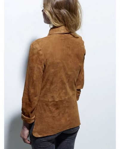 VESTE EN CUIR FEMME CHAILY COGNAC 