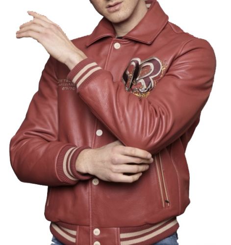 BOMBER  CUIR REDSKINS DRAGON COHIBA ROUGE