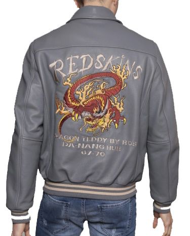 BOMBER  CUIR REDSKINS DRAGON COHIBA GRIS
