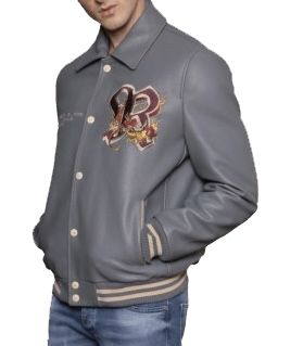BOMBER  CUIR REDSKINS DRAGON COHIBA GRIS