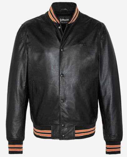 BOMBER EN CUIR HOMME SCHOTT  NOIR LCTEDDYX