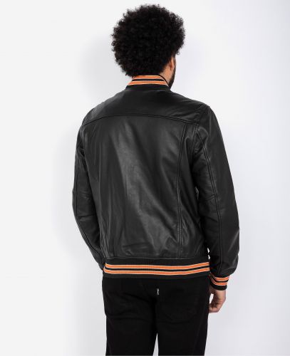 BOMBER EN CUIR HOMME SCHOTT  NOIR LCTEDDYX