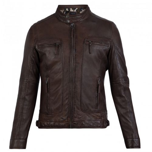 Blouson coupe motard Casey marron