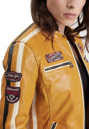 REXY BLOUSON CUIR FEMME STYLE BIKER 